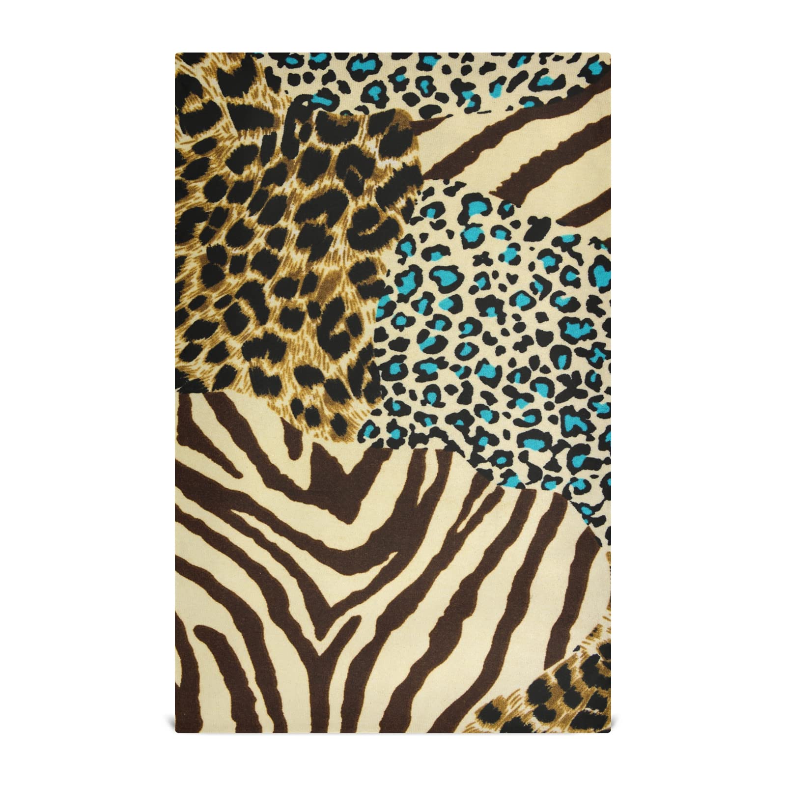 Poeticcity Tiger Print Zebra Skin Leopard Texture Animal Skin Background 1 Pack Polyester Kitchen Dish Towel, Hand Bar Tea Towels with Hanging Loop, Hemmed NapkinTowel Dishtowels Waffle Dishcloths