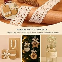 Vista 4 de Juego de cinta de encaje vintage de 20 yardas, encaje de ganchillo marfil para manualidades, costura, envoltura de regalos, álbumes de recortes