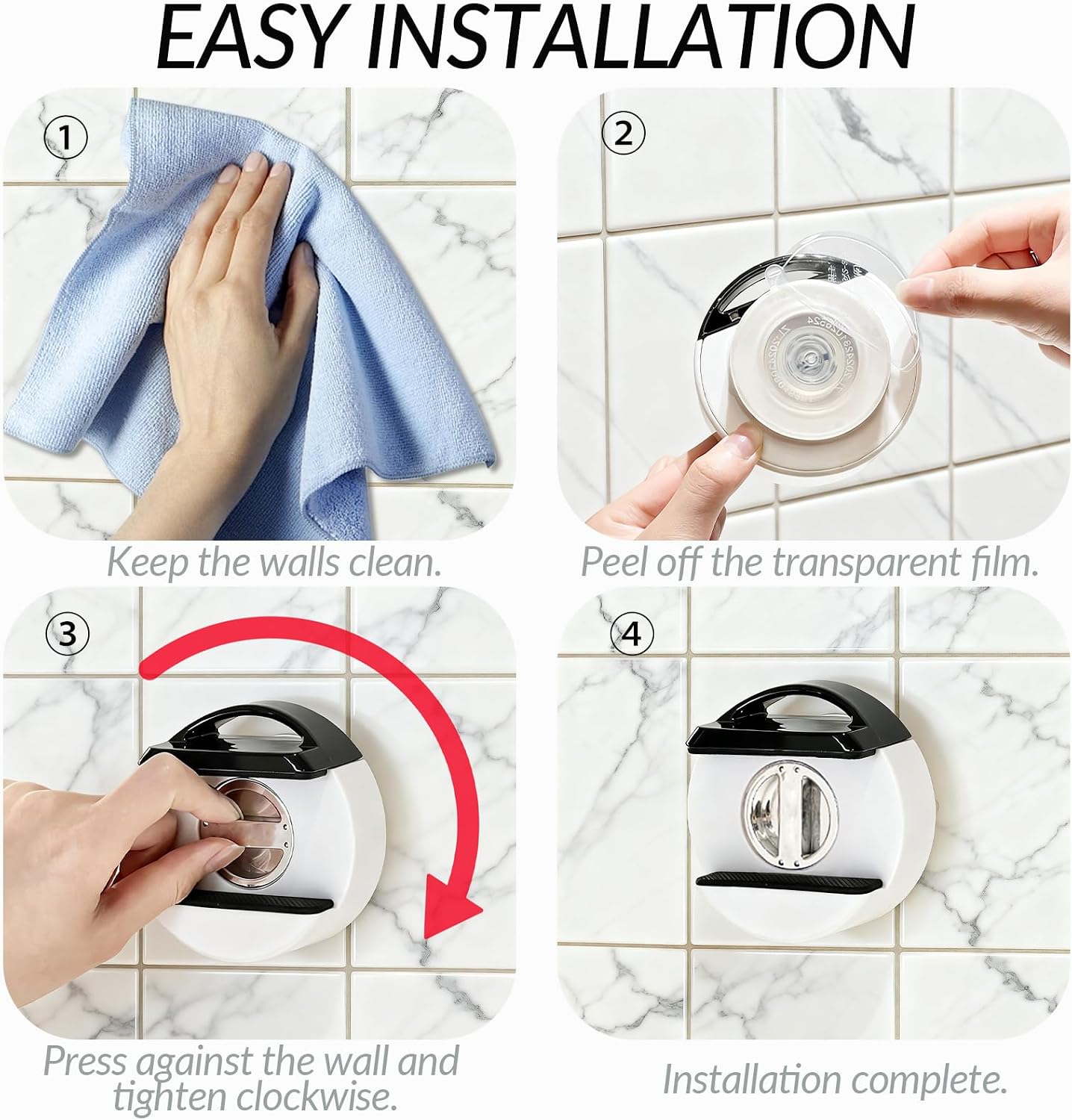 Suction Cup Power Strip Holder - Detachable Socket Fixer with Cable Management, Remote Control Organizer, Wall Mount Stand for Under Desk, Desktop (Black)