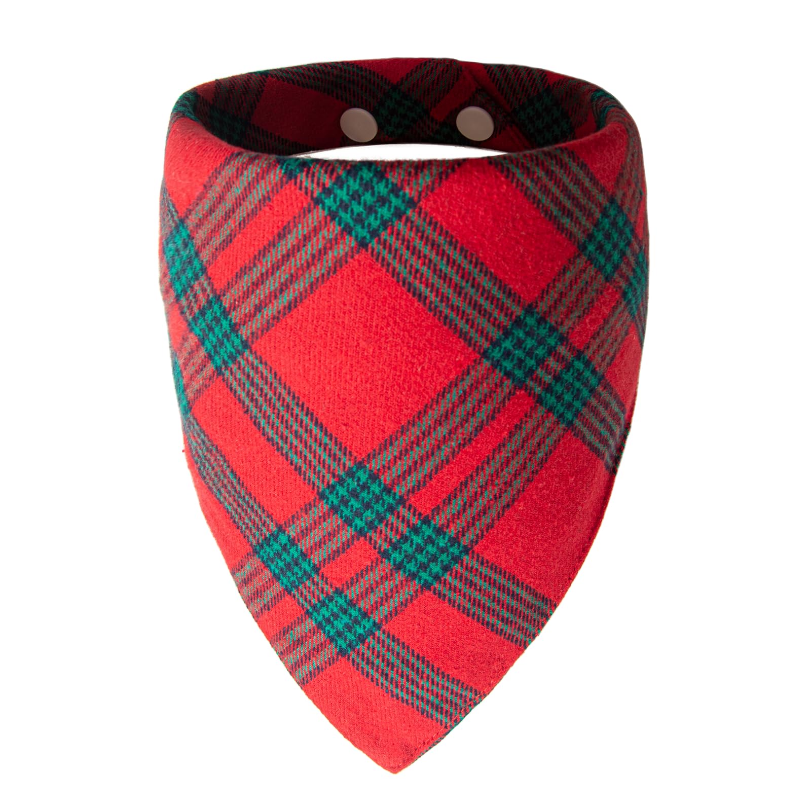 ICEMOOD Dog Classic Plaid Bandana Puppy Scarf with Adjustable Snap Button, Soft Breathable Fabric, Neck Accessory for Puppies, 6lbs to 30lbs Breeds,Red Green, Medium — image 1