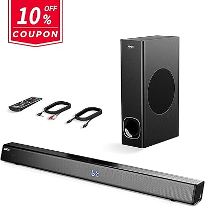 Soundbar con Subwoofer  ABOX 120W Altoparlante 2 1 Canali  Sistema Home Cinema Suono Surround 110db Bluetooth 4 2 Wireless  amp  Cablata Compatibile TV Cellulare PC per Casa Bar Montaggio Parete