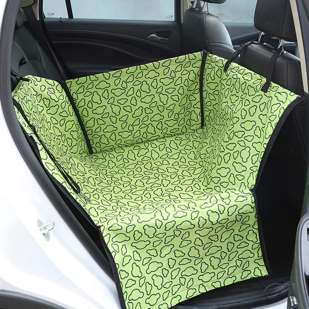 Haustier-Autositz für Alfa Romeo Brennero EV SUV 2025, waschbar, für Hunde und Katzen, tragbar, atmungsaktiv, mit Sicherheitsgurt, faltbar, geeignet für Haustiere bis zu 20 kg, Green Cloud