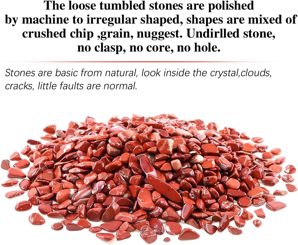 Swpeet 1 Pound Red Jasper Small Tumbled Chips Stone Gemstone Chips Crushed Pieces Irregular Shaped Stones Crystal Chips Stone Perfect for Jewelry Making Home Decoration - Image 5
