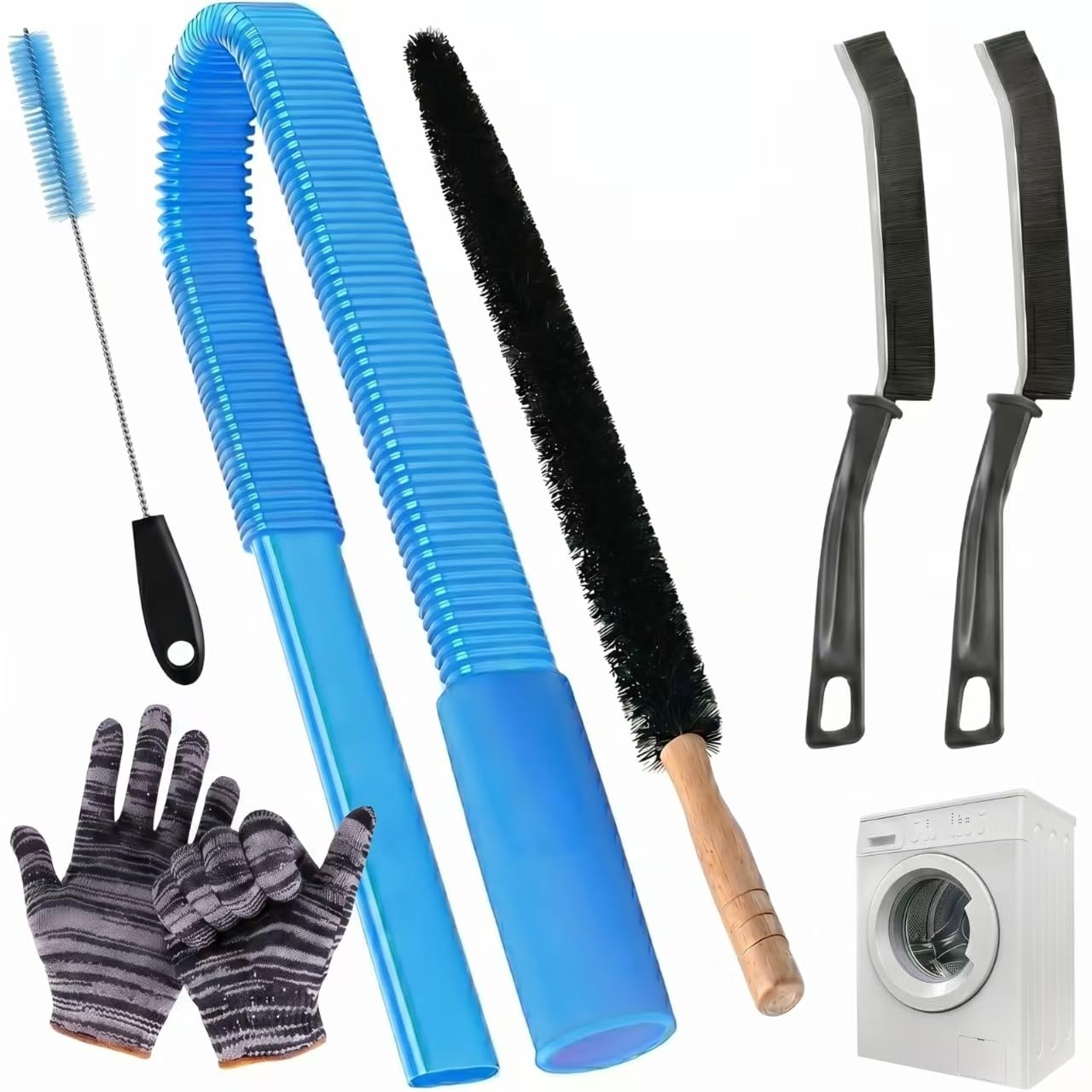 YTDHYM 6-Pack Dryer Vent Cleaner Kit, Universal Tumble Dryer Lint Brush Vacuum Hose Attachment, Vent Cleaner Brush Lint Remover Power Washer