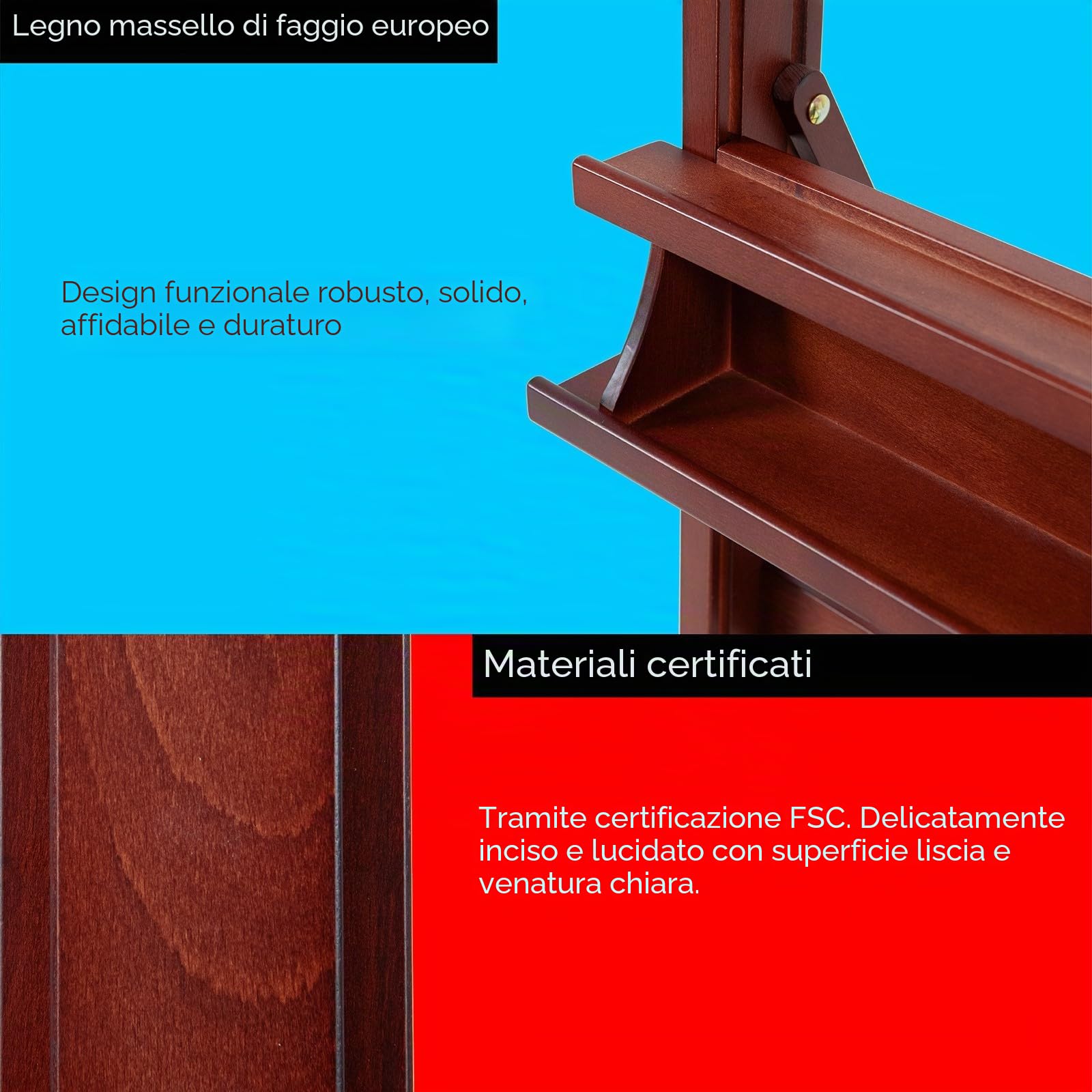 MEEDEN Cavalletto per Pittura in Legno: H Frame Grande Cavalletto in Faggio Massiccio con Ruote e Vassoio di Stoccaggio - Regolabile da 190-370CM, può Contenere arte su Tela Fino a 236CM
