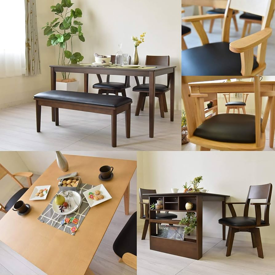 タマリビング ジャワ　ダイニングチェア 360度回転 アーム付き　回転チェア美品 Amazon｜タマリビング(Tamaliving) ダイニングチェア ジャワ ブラウン