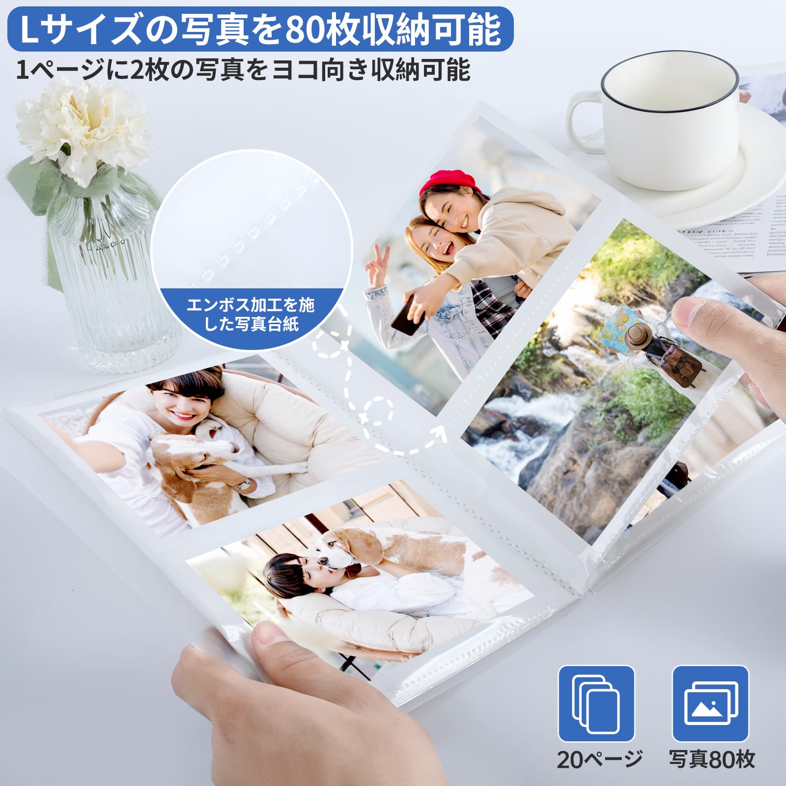 Amazon.co.jp: FRETONBA ポケットアルバム Lサイズ対応 透明度の高い