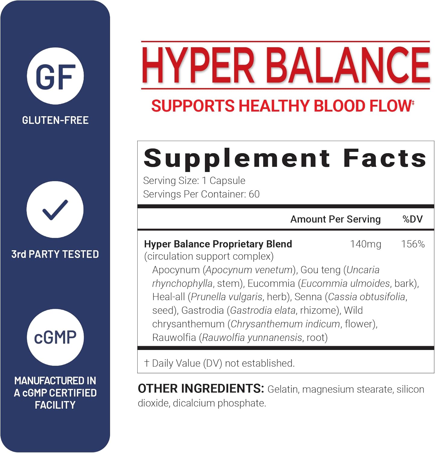 U.S. Doctors’ Clinical HyperBalance Herbal Support for Liver with Eucommia Bark, Senna, Wild Chrysanthemum to Promote Regulation (1 Month Supply – 60 Capsules)
