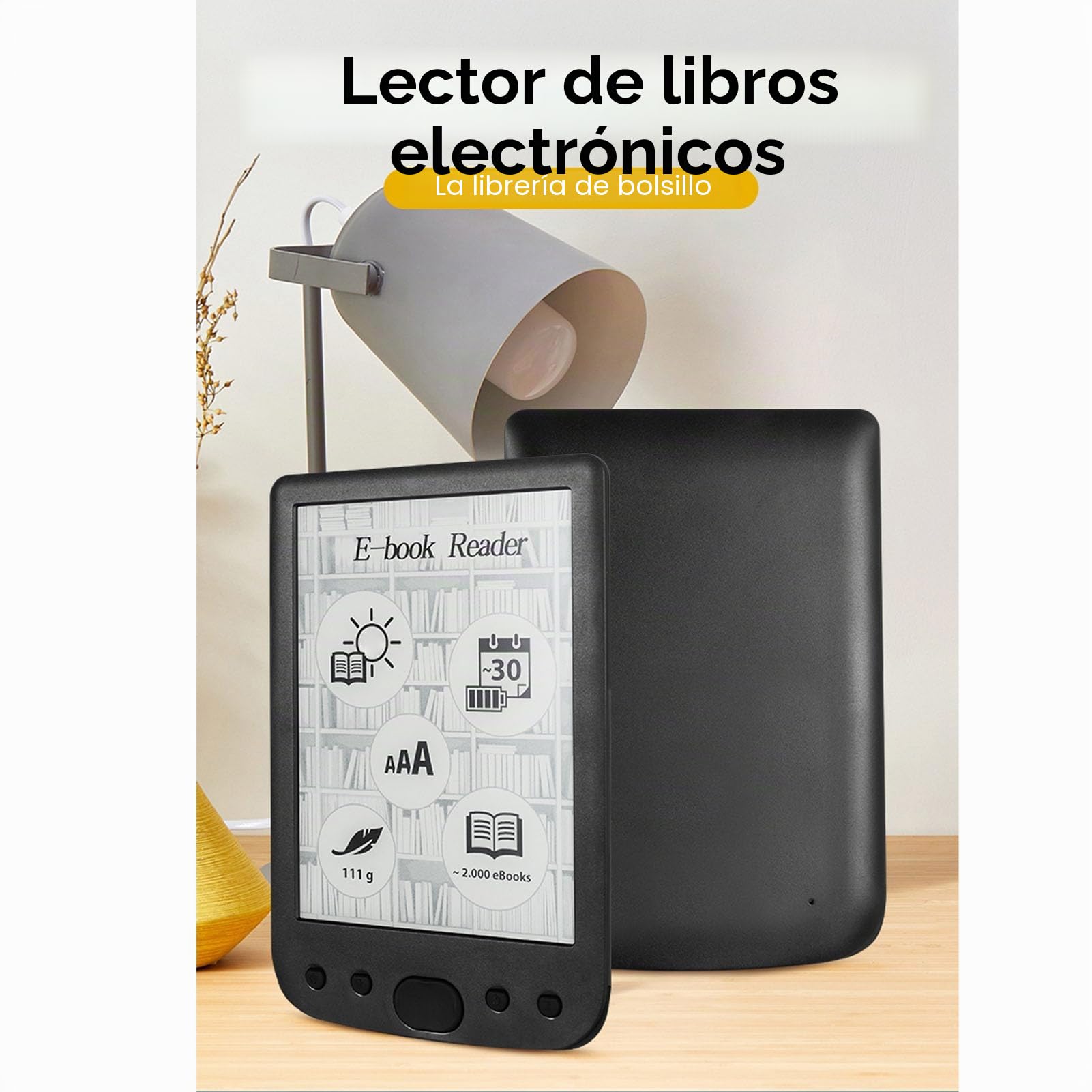 VBESTLIFE Lector de Libros Electrónicos BK6025, Lector de Libros Electrónicos de Pantalla de Tinta de 6 Pulgadas, Lectura Personalizada, para Viajar, Viajar o Relajarse en Casa (4G)