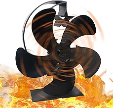 Ventilador de fogão a lenha | 5 Lâminas Ventilador de Queimador Alimentado por Calor | Operação silenciosa circulando ar quente, ventilador de fogão a lenha durável para fogão a pellets, Xiaofeigun