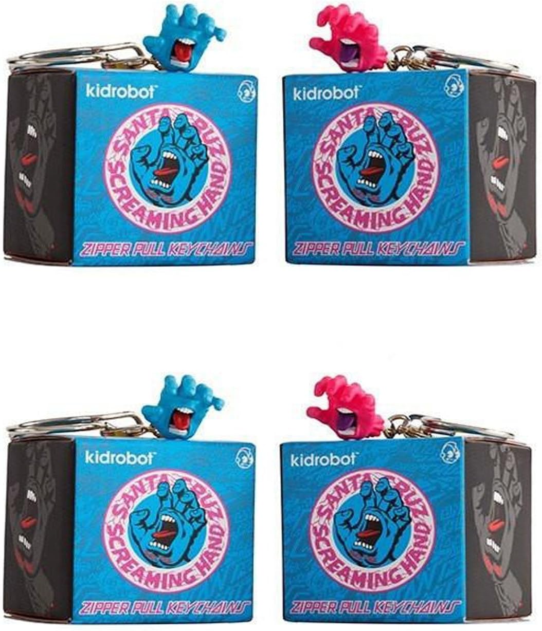 Kidrobot Santa Cruz Screaming Hand Zipper Pulls 4-Pack Bundle