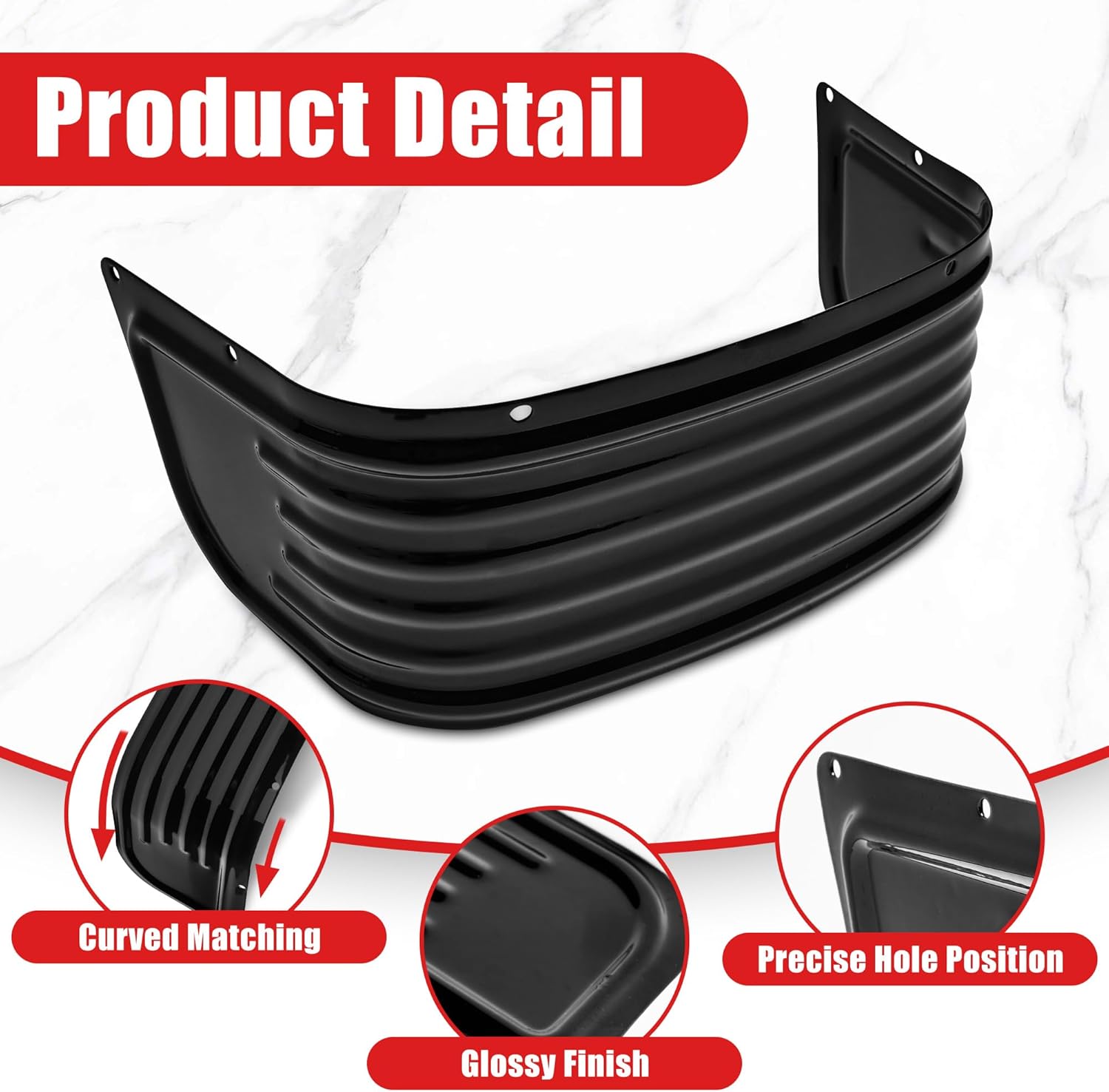 Goldfire Front Fender Trim Skirt Ribbed Steel Fender Protector Accessories Fit for Harley Electra Glide Road King Tri Glide 2014-2024, Black