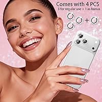Vista 2 de Protector de lente de cámara compatible con iPhone 14 Pro Max, protector de lente de cámara para Apple iPhone 14 Pro / 14 Pro Max con purpurina