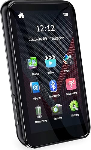 FDY Reproductor de MP3 reproductor de MP3 con Bluetooth50 reproductor de música portátil de 64 GB con radio FM grabadora de alta fidelidad calidad