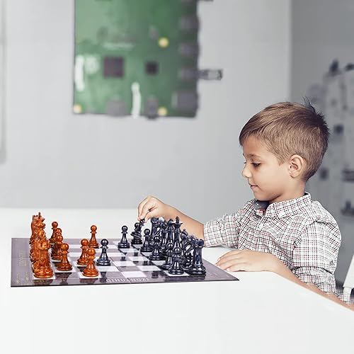 Miniatura 8 de Juego de ajedrez grande de 18.5 pulgadas para adultos y niños con aleación de zinc, piezas de ajedrez plegables portátiles de ajedrez de viaje,