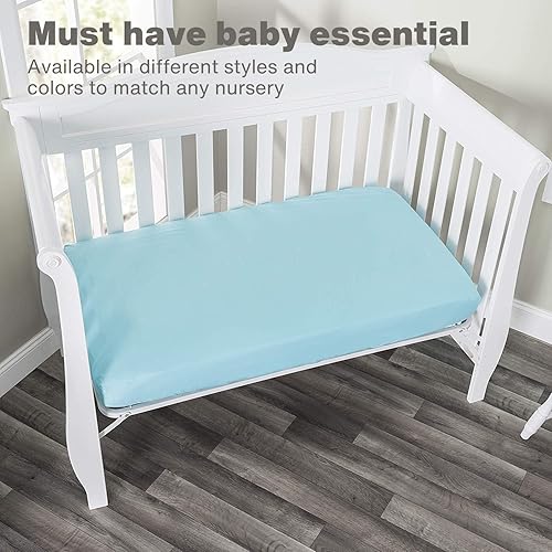 Vista 64 de EVERYDAY KIDS - Sábana bajera para cuna, 100% micro fibra suave, transpirable e hipoalergénica, se adapta al colchón de cuna tamaño estándar de 28