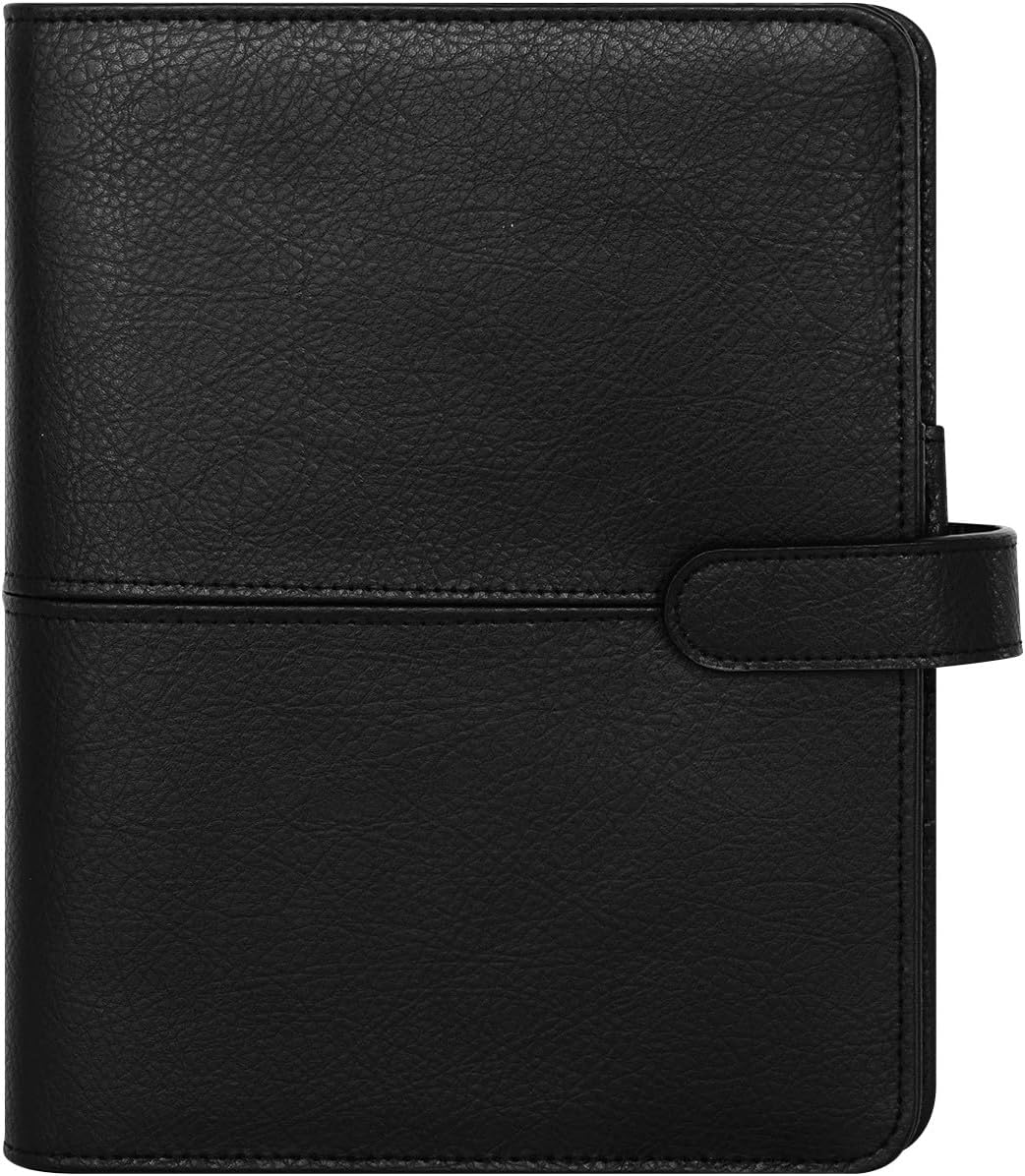 FranklinCovey - Anna Ring-Bound Binder for FranklinCovey Planners | Leather with Snap Closure (Classic, Onyx)