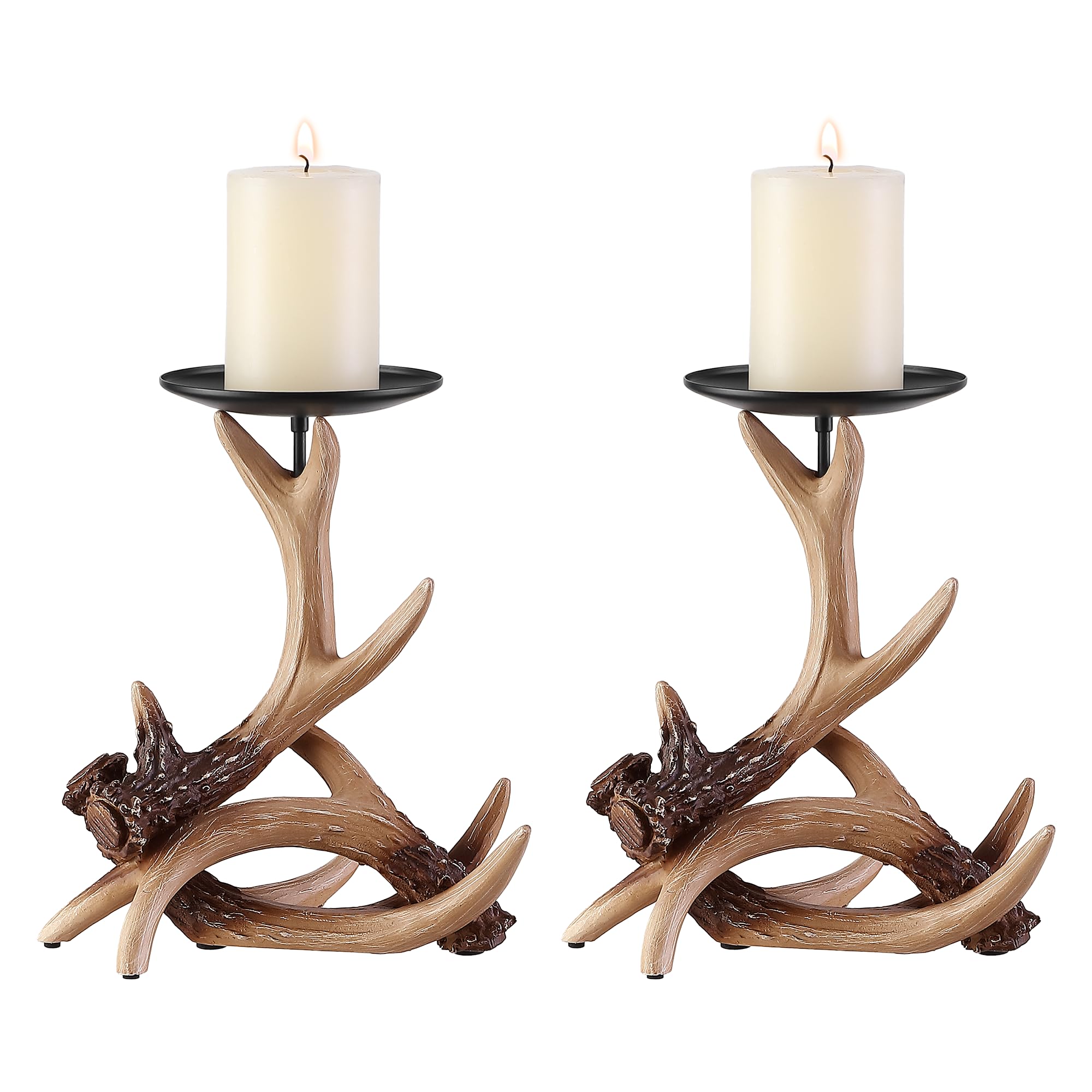 OLHAPZP Antler Candlestick Holder Brown