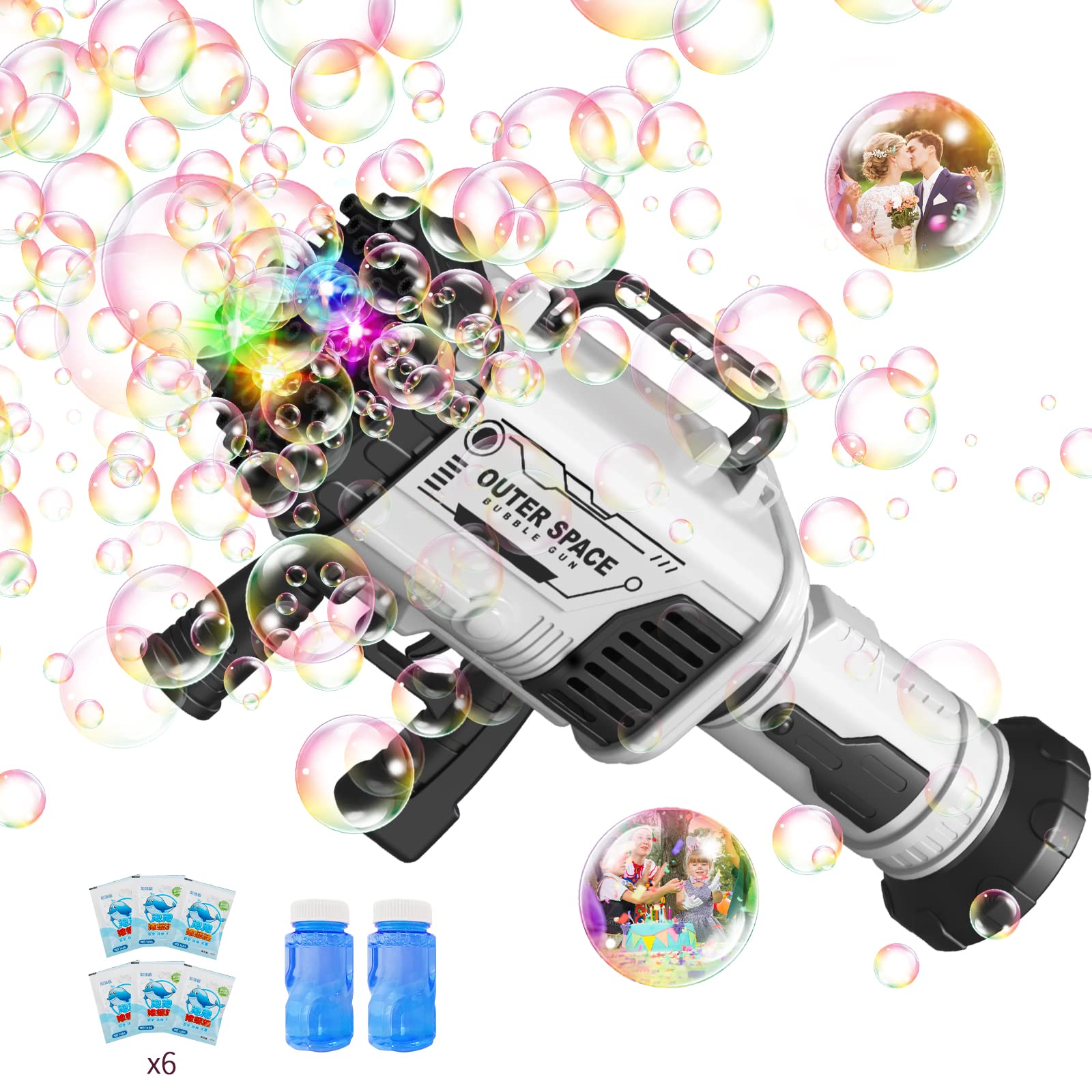 Buy Bubble Machine Rocket Boom Bubble with 60-Hole for Kids Rocket