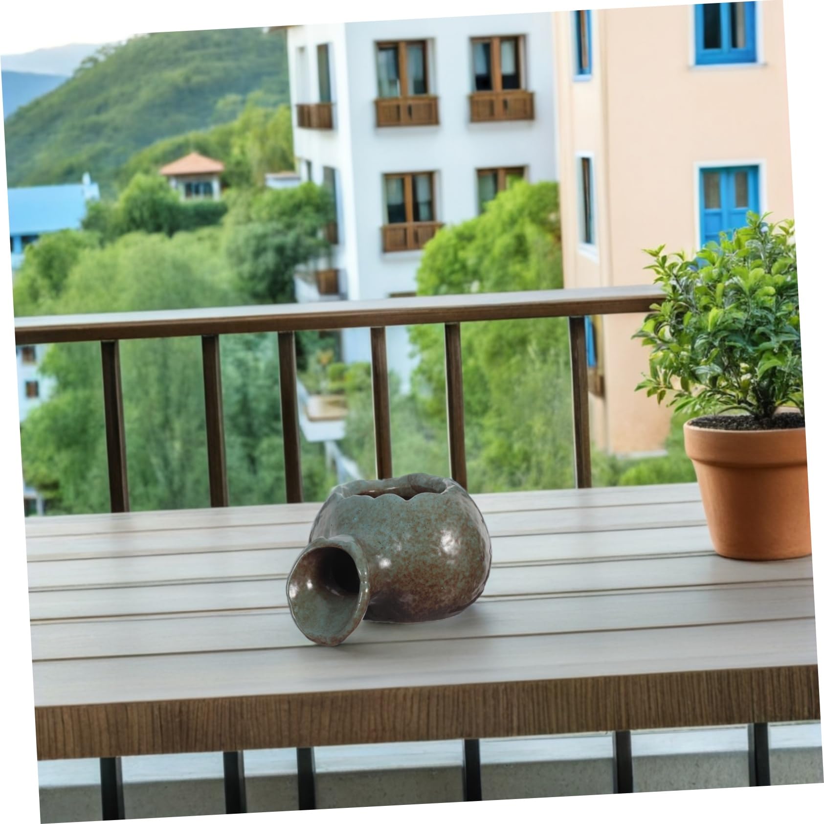 Vaso per Acquario in Ceramica Circolazione Acqua Decorazione per Acquario e Terrario Design Elegante per Casa e Giardino per Giochi d Acqua e Laghetti per Pesci