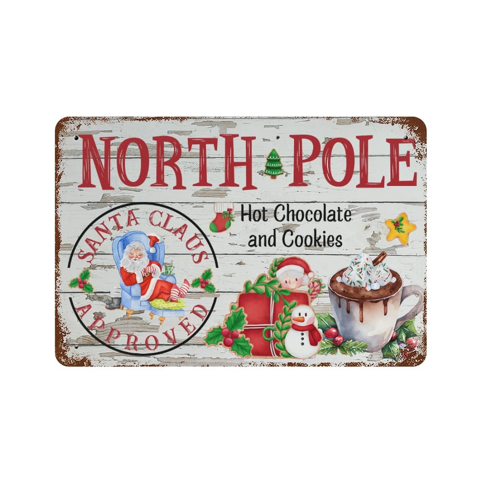 Panneau en métal Noël pour créer un coin chocolat chaud festif