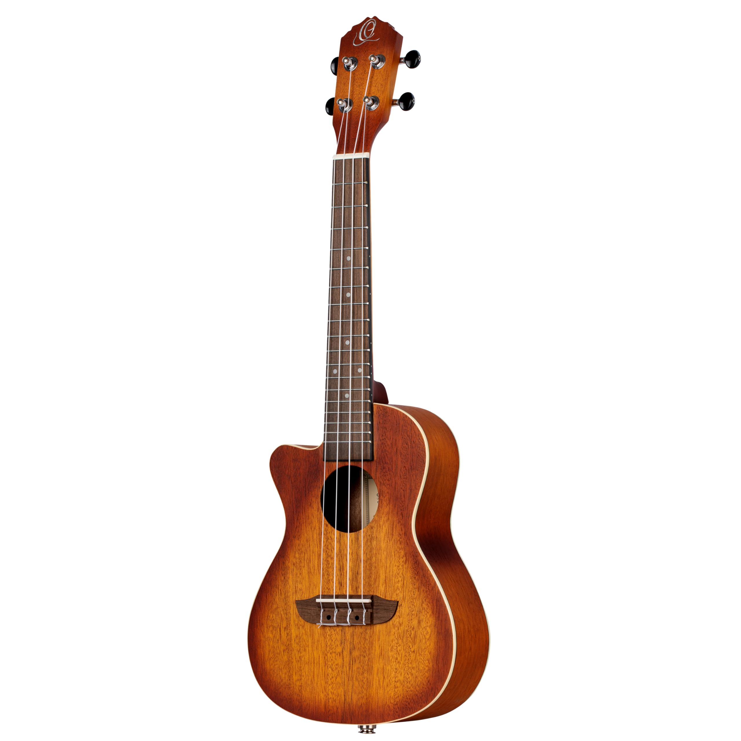 Ortega Guitars Ukulele Koncertowe Leworęczne – Elektro-akustyczne – Seria Earth – z Wycięciem – Okoume, Kolor Brązowy (RUDAWN-CE-L)