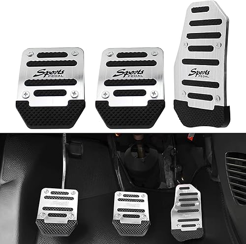 Flygun Pack-3 Juego de almohadillas antideslizantes para pedal de automóvil, fundas para pedal de acelerador, protectores de pedal de freno de