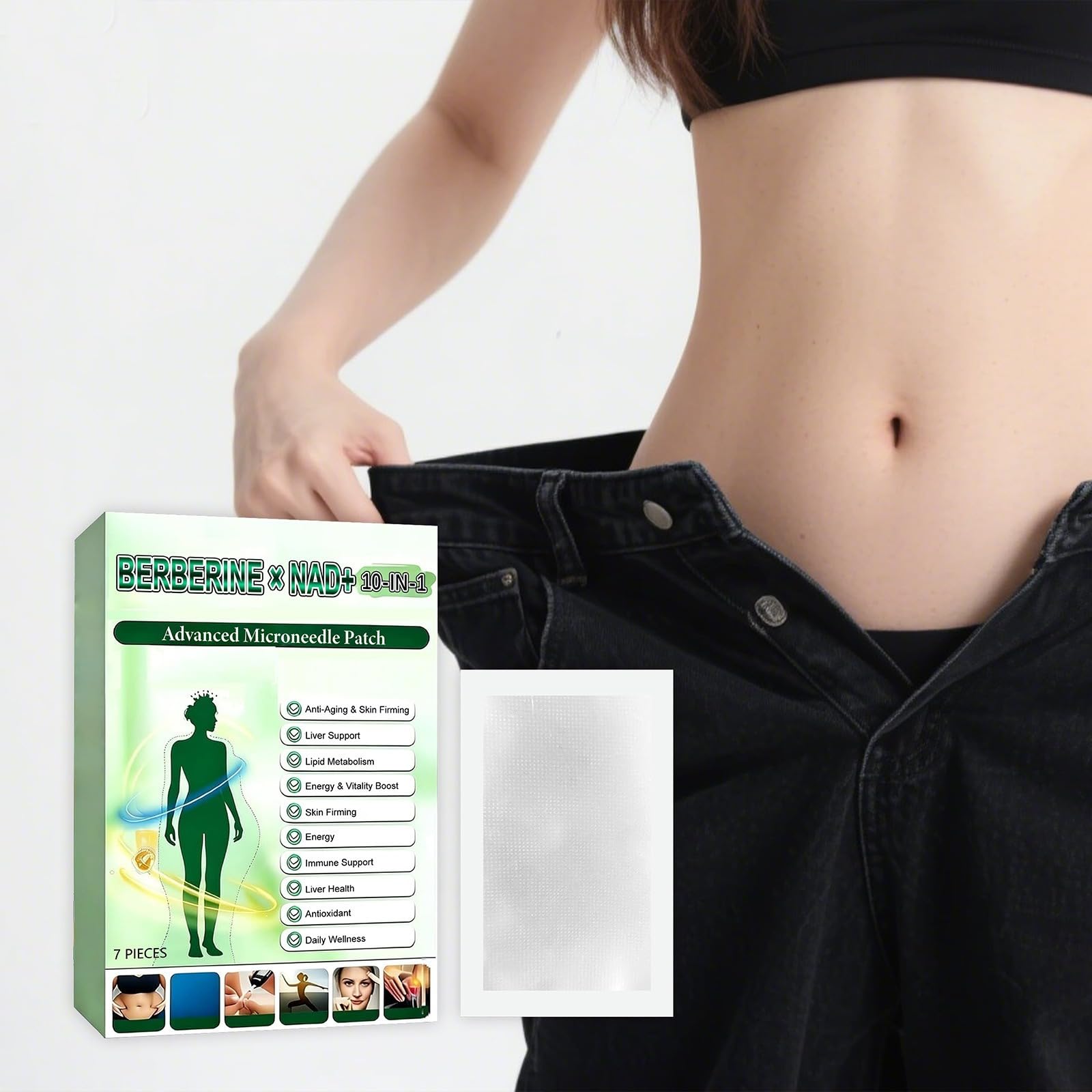 Parche para adelgazar 10 en 1 con Berberina, Moringa y NAD+