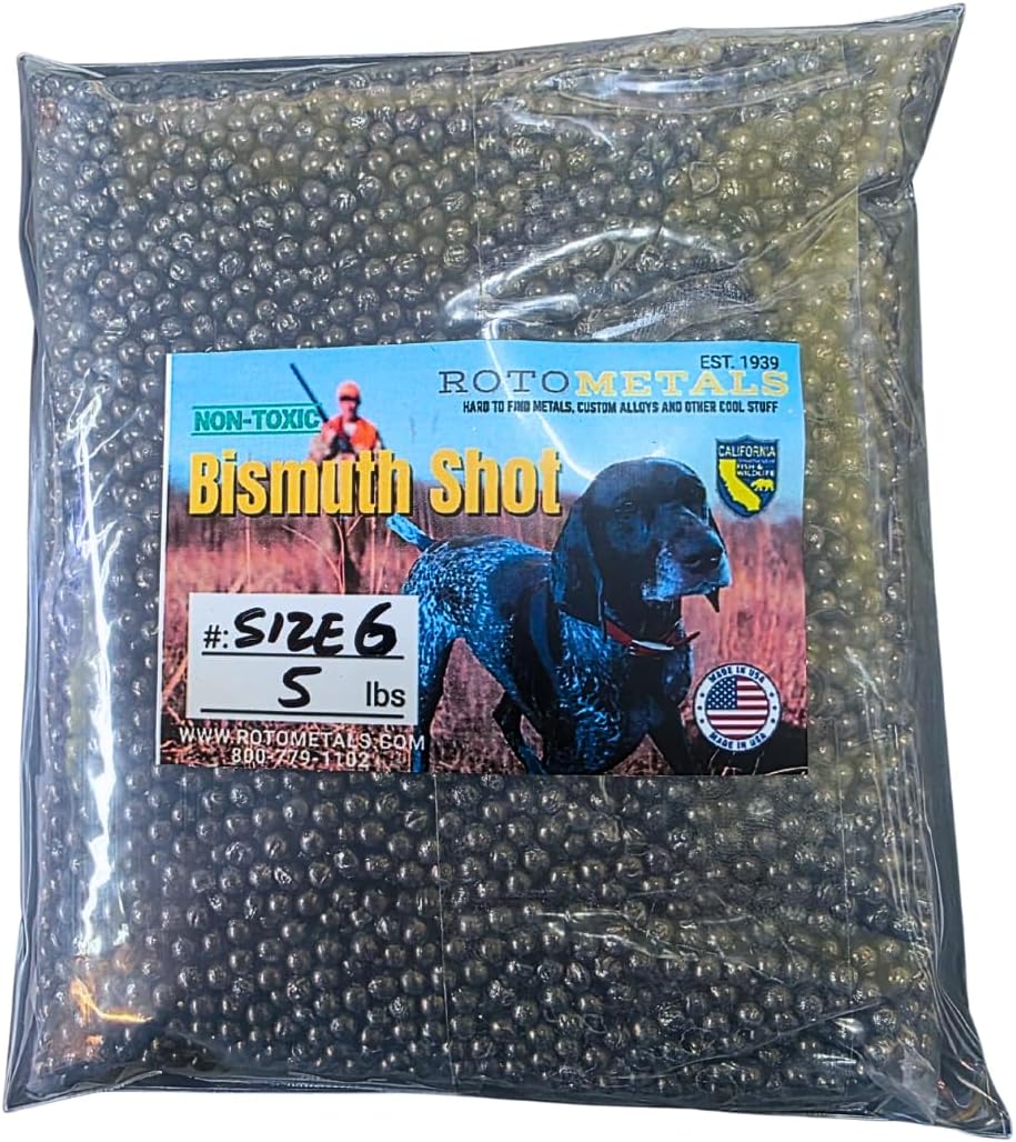 RotoMetals Bismuth Shot Alloy for Reloading Shells #0 (.17 inch, 4.25 mm) 5 pounds- Made in USA