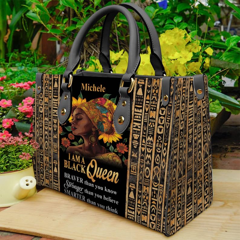 Personalized Leather Handbag For African American, Mother's Day Birthday Christmas Gifts For Women, For Black Women 5