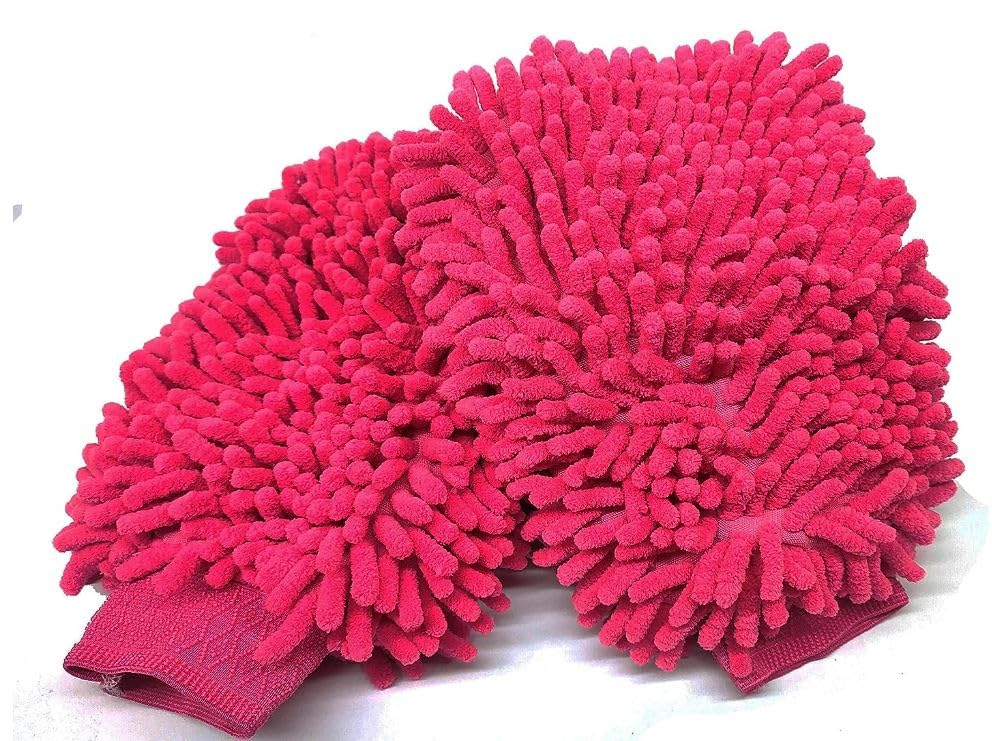 STHITI MultipurposeCleaning gloves hand gloves(2 PC) for Your Car, Bike, Home, KItchen and cleaning purpose - Pink color
