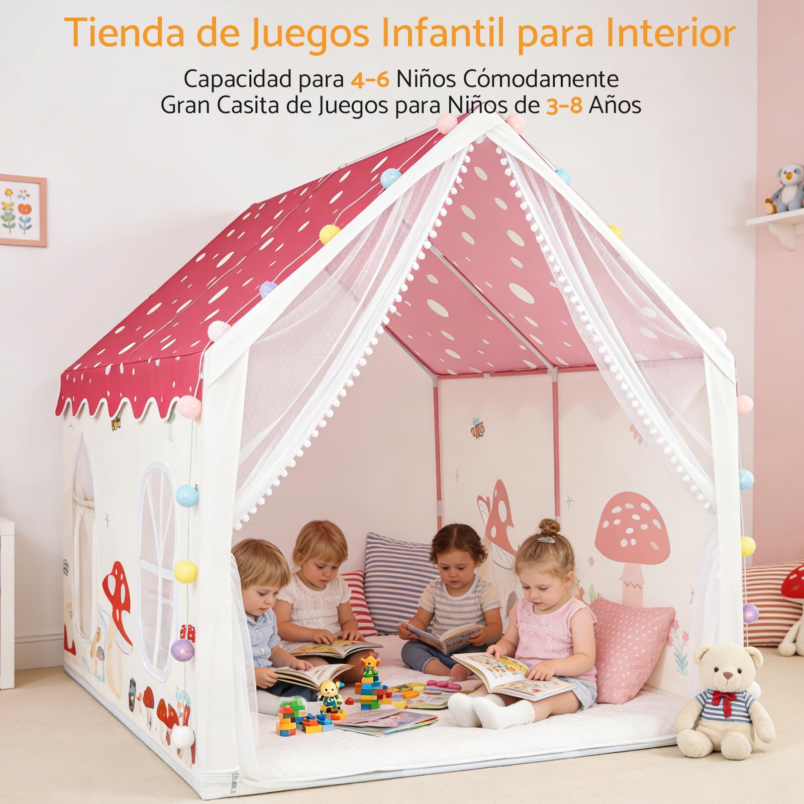 Tienda de Juegos Infantil con Luz LED y Alfombrilla Antideslizante