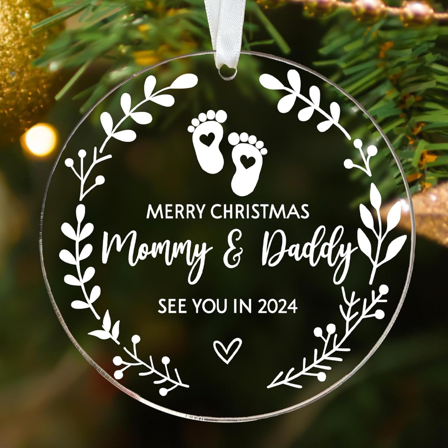 Amazon.com: Expecting Baby Ornament 2024 - Pregnancy Announcement