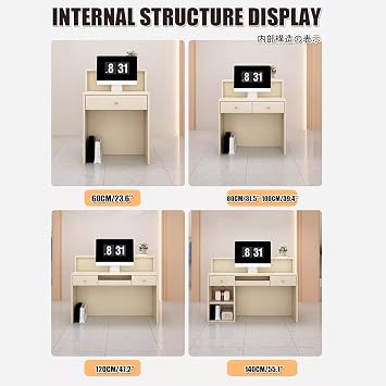Modern Reception Desk,Retail Commercial Office Desk,Great Space Saver Receptionist Desk,Cashier Counter Workstation for Salon Clothing Store Restaurant(Apricot,L60cm/23.6in)