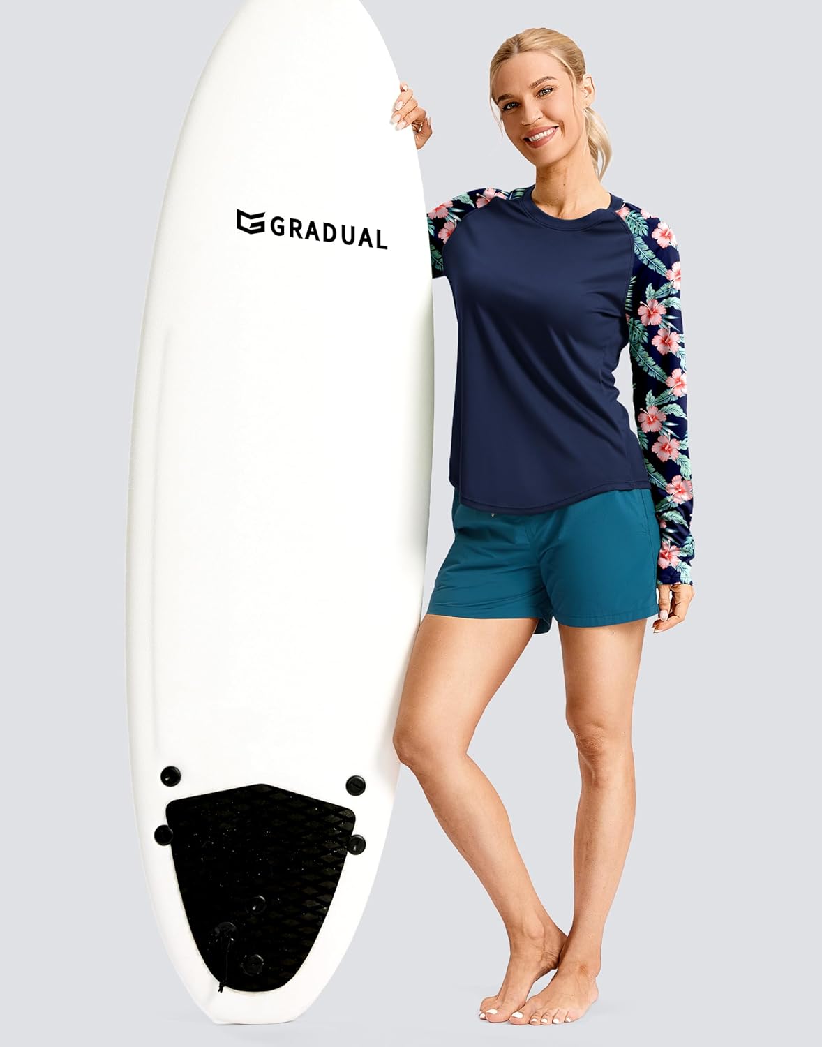 Women's UPF50+ Sun Protection Shirts with Zip Pocket Long Sleeve Workout Tops for Swimming Hiking Quick Dry Rash Guard - Image 6