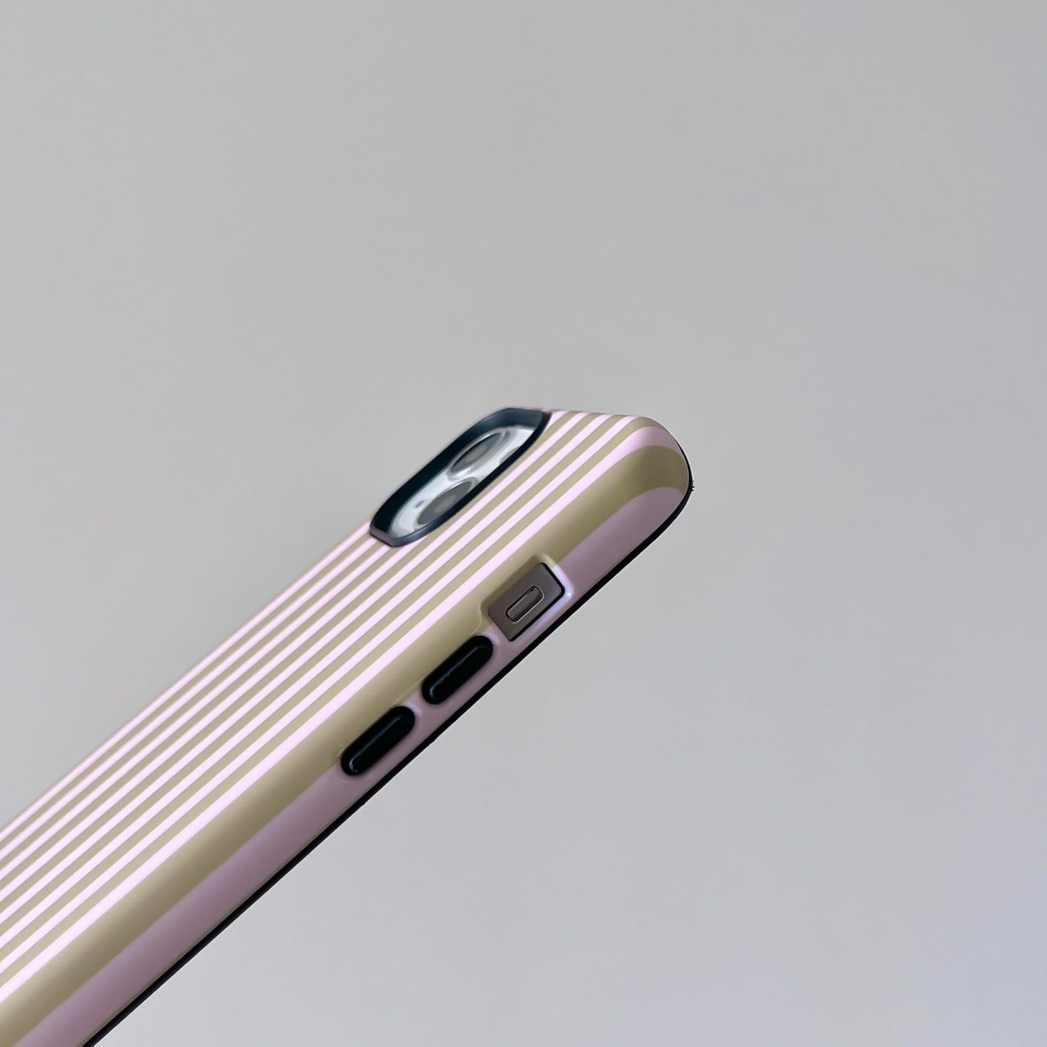 Cute Striped Phone Case for iPhone 13/14, Aesthetic Green&Pink Stripe 2 in 1 Shockproof Protective Cover for Women Girls (Green&Pink, for iPhone 13/14) image 4