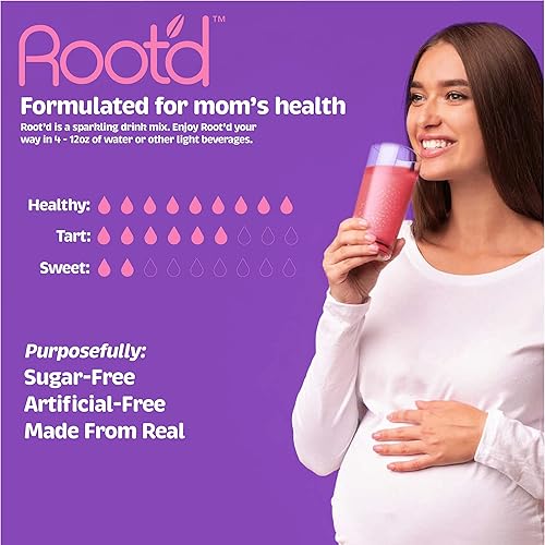 Miniatura 5 de Root'd Polvo multivitamínico prenatal - 25 vitaminas y minerales con 3 electrolitos, folato, hierro, D3 para mamá y bebé, 7 superalimentos y