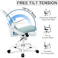 Vista 5 de Primy Silla de Oficina Ergonómica de Escritorio con Soporte Lumbar y Altura Ajustables, Silla Giratoria Transpirable de Malla