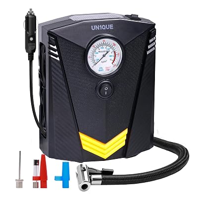 UN1QUE Tyre Inflator for Car, 150PSI Car Air Pump, 12V DC Portable Air Compressor for Tyre, Fast Inflation Speed Inflato