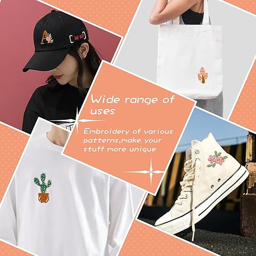 Miniatura 7 de Estabilizador soluble en agua para bordado, estabilizadores de bordado, patrones de bordado, papel de bordado de palo y puntada con flor, patrones