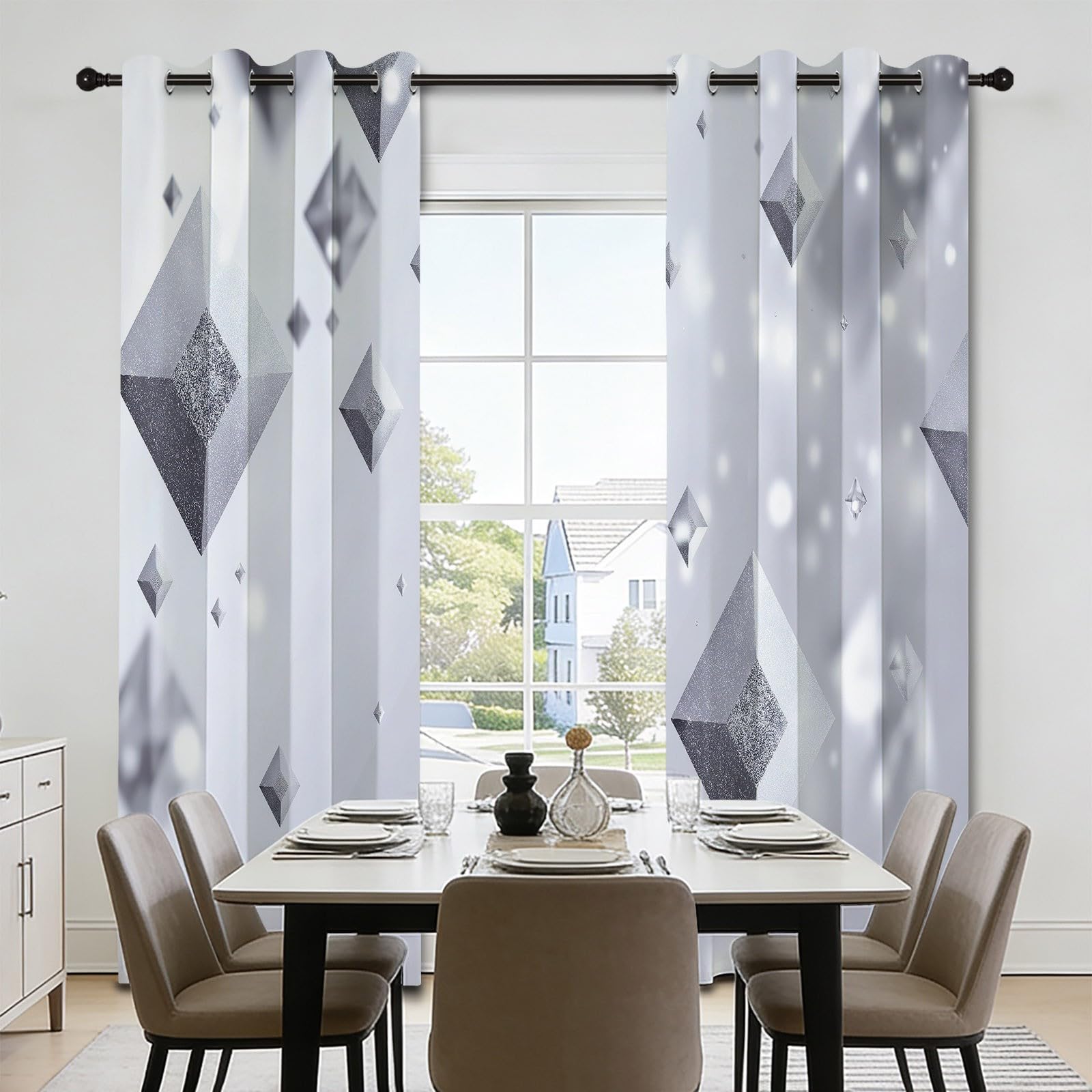 Cortinas opacas de 46 x 72 pulgadas, diseño geométrico abstracto de