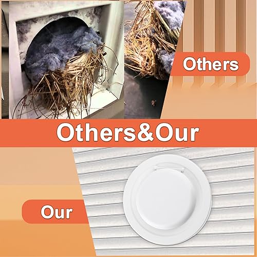 Miniatura 5 de kekafu Dryer Vent Cover Outdoor, Dual Door Seal White Exhaust Cap Exterior Wall Vent Cover with 4 Screws for 4'' Dryer Vent Duct, No Screen, Bird