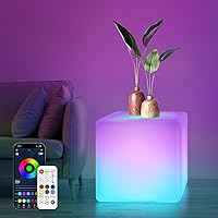 Vista 11 de Loftek - Luces de cubo LED de 10.2 cm, cubo teseracto RGB de 16 colores, lámpara de ambiente LED cósmica con control remoto, lámpara de noche