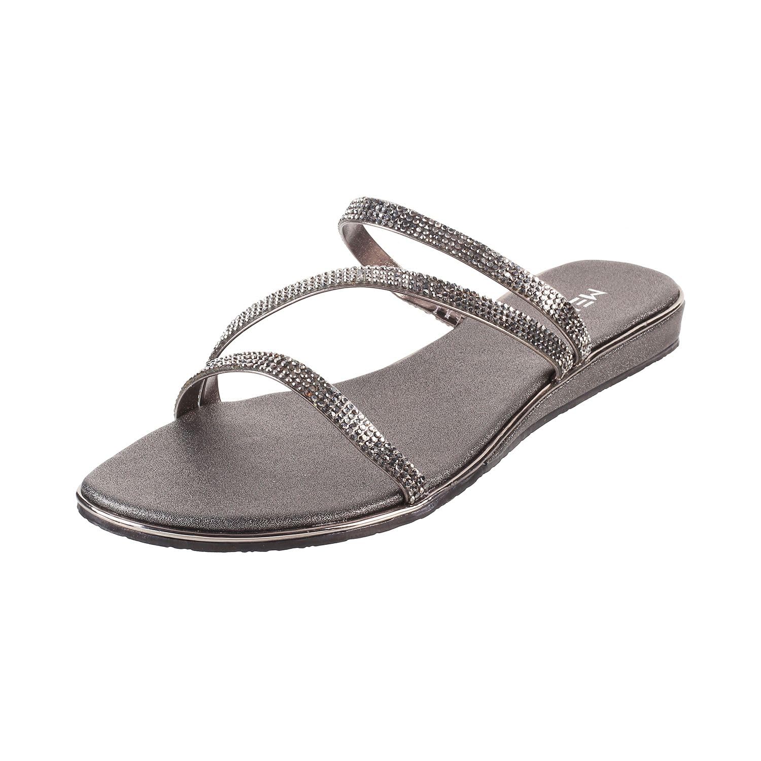 Metro Women Gun metal Flat Fashion Slip-on Sandal UK/7 EU/40 (35-340) (B0CB8VYMF5) Amazon Price History, Amazon Price Tracker