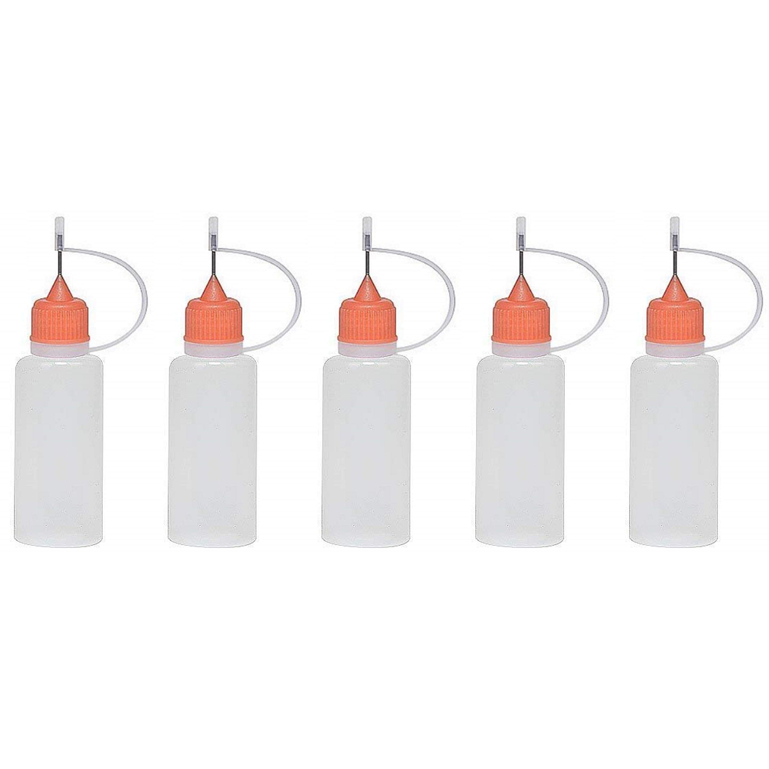 5 x 10ml Needle Tip Bottle Squeezable Liquid Dropper Liquid (Orange)