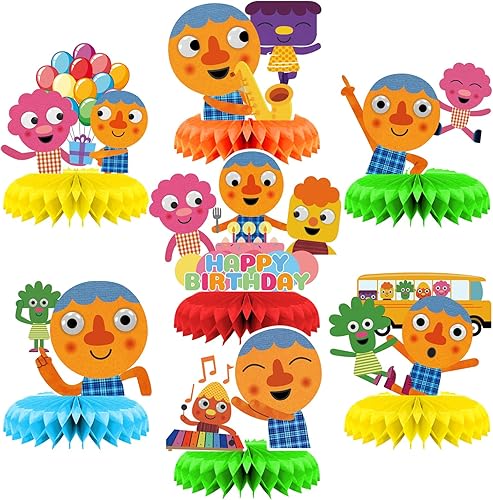 Miniatura 1 de Decoración de fiesta de canciones súper simples, centros de mesa de panal de abeja, decoración de mesa lateral doble 3D, canciones súper simples,