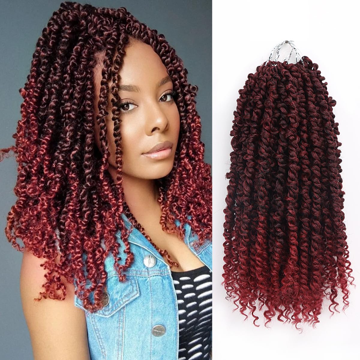 8 Packs 24 Inch Passion Twist Crochet Hair For Women Crochet Pretwisted Curly Hair Passion Twist Hair Synthetic Braiding Hair Extensions (24inch (pack of 8), OT27)…