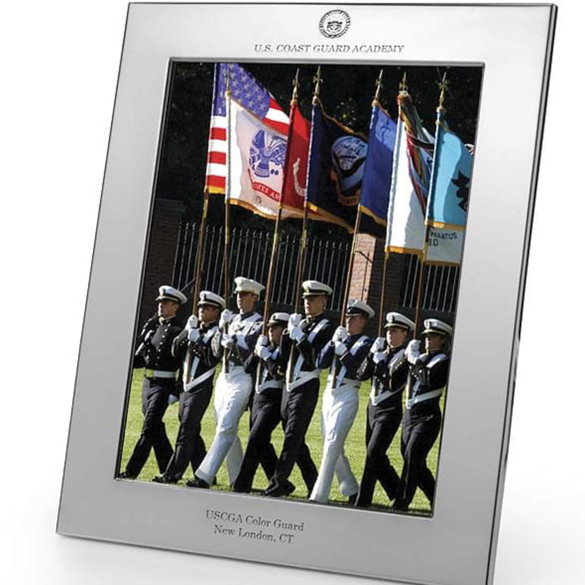 M. LA HART Coast Guard Academy Polished Pewter 8x10 Picture Frame