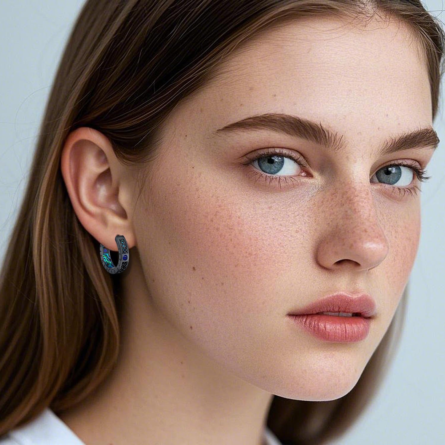 Odinstone Men Earrings Sterling Silver Vikings Celtic Earrings Nordic Runes Jewelry Hypoallergenic Stylish Hip Hop Hoop Earring for Women - Image 6