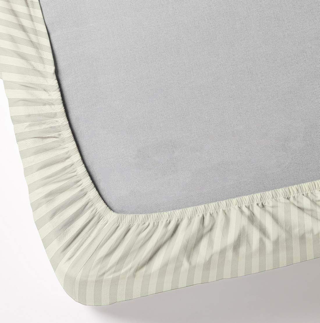 Mattress-Homes 6 Piece King Sheet Set, Hotel Luxury Collection, 100% Egyptian Cotton, 18 Inch Deep Pocket Fitted Sheet, Soft & Cool, Breathable Bedding with 4 Pillowcases in Ivory Stripe